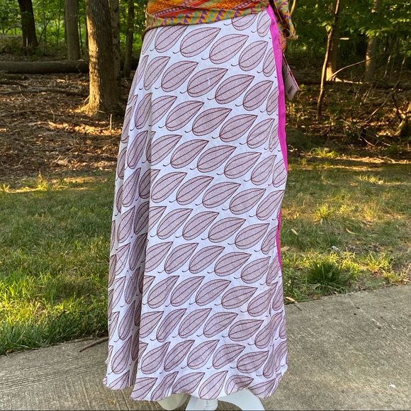 NWT sari silk wrap skirt - Picture 5 of 6